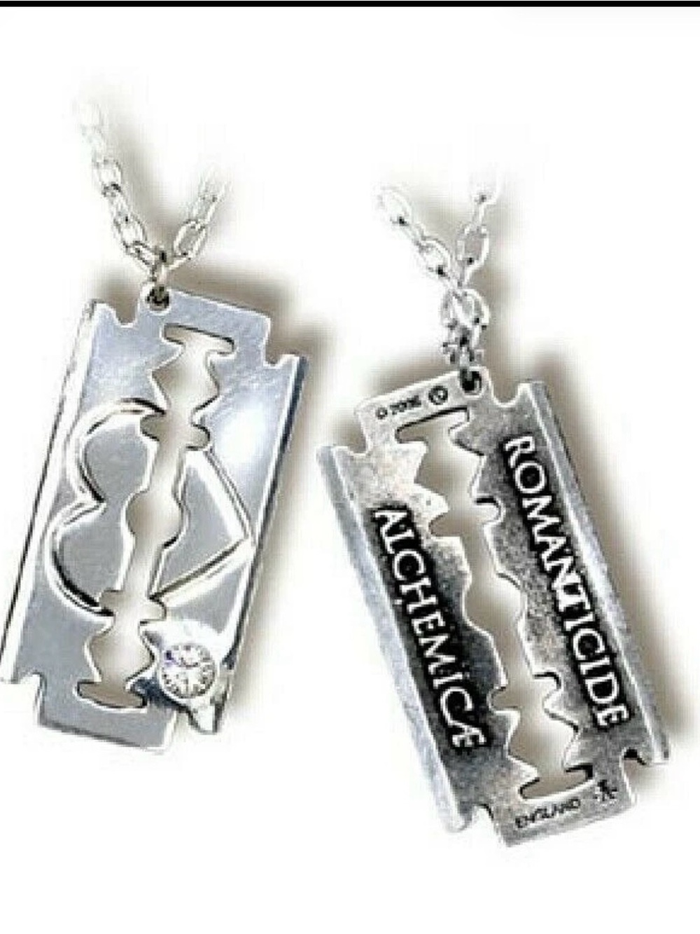 Alchemy Gothic Romanticide Razor Pendant Pewter